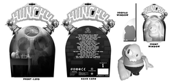 HUNCHY LITTLE HUNCHY HAD A HUNCH HE WAS UNLIKE MOST KIDS WITH A LARGE AND DRAGGING ARM AND EYES WITHOUT EYELIDS HIS FAMILY BUSINESS WAS ASSISTING IN LABS PICKING UP BODY PARTS AND PUTTING THEM ON THE SLAB WHILE OTHER BOYS HIS AGE WERE GOING TO SCHOOL HUNCHY HID ABNORMAL BRAINS AND PRATICED HOW TO DROOL HE LOVED SHADOW PUPPETS THEY WERE ALL HIS PETS THE BAT THE DOG AND OF COURSETHE BIRD DID NOT REQUIRE VETS HUNCHY WORKS SO VERY HARD IN THE LAB EACH DAY BUT SOMEDAY POOR LITTLE HUNCHY JUST WANTS TO GO OUT AND PLAY trademark