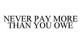 NEVER PAY MORE THAN YOU OWE trademark