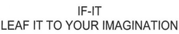 IF-IT LEAF IT TO YOUR IMAGINATION trademark
