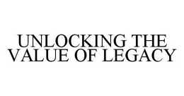 UNLOCKING THE VALUE OF LEGACY trademark