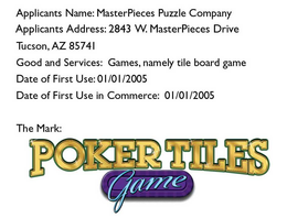 POKER TILES GAME trademark