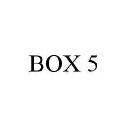 BOX 5 trademark