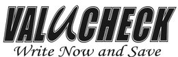 VALUCHECK WRITE NOW AND SAVE trademark