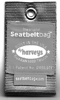 THE ORIGINAL SEATBELTBAG BUILT IN THE USA GUARANTEED TOUGH SEATBELTBAG.COM trademark