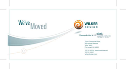 WE'VE MOVED WILKER DESIGN COMMUNICATION IN INK, PIXELS, ELECTRONS trademark