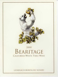 2000 BEARITAGE CALIFORNIA WHITE TABLE WINE GUNDLACH BUNDSCHU WINERY trademark