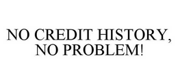 NO CREDIT HISTORY, NO PROBLEM! trademark