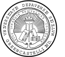 VNIVERSITATIS DEPAVENSIS SIGILLVM GREENCASTELLI IND. DECVS LVMENQVE REIPVBLICAE COLLEGIVM trademark