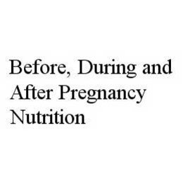 BEFORE, DURING AND AFTER PREGNANCY NUTRITION trademark