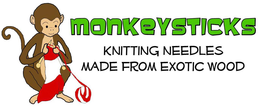MONKEYSTICKS KNITTING NEEDLES MADE FROM EXOTIC WOOD trademark