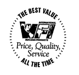 WFI THE BEST VALUE ALL THE TIME PRICE, QUALITY, SERVICE INTERNATIONAL NUCLEAR PRODUCTS trademark