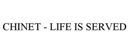 CHINET - LIFE IS SERVED trademark
