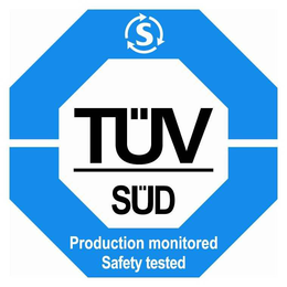 TUV SUD S PRODUCTION MONITORED SAFETY TESTED trademark