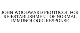 JOHN WOODWARD PROTOCOL FOR RE-ESTABLISHMENT OF NORMAL IMMUNOLOGIC RESPONSE trademark