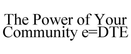 THE POWER OF YOUR COMMUNITY E=DTE trademark