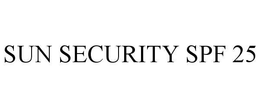 SUN SECURITY SPF 25 trademark