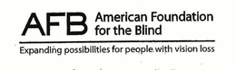 AFB AMERICAN FOUNDATION FOR THE BLIND EXPANDING POSSIBILITIES FOR PEOPLE WITH VISION LOSS trademark