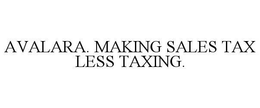 AVALARA. MAKING SALES TAX LESS TAXING. trademark