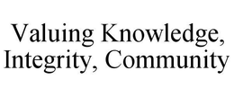 VALUING KNOWLEDGE, INTEGRITY, COMMUNITY trademark