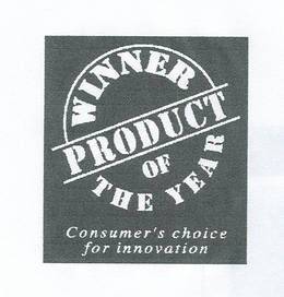 WINNER PRODUCT OF THE YEAR CONSUMER'S CHOICE FOR INNOVATION trademark