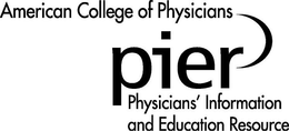 AMERICAN COLLEGE OF PHYSICIANS PIER PHYSICIAN'S INFORMATION AND EDUCATION RESOURCE trademark