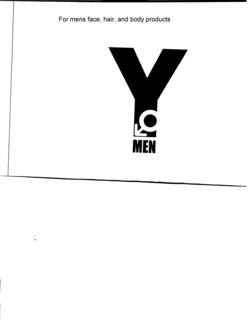 YMEN FOR MENS FACES, HAIR, AND BODY PRODUCTS trademark