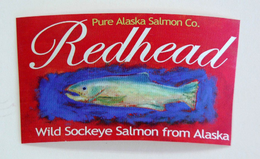 REDHEAD PURE ALASKA SALMON CO. WILD SOCKEYE SALMON FROM ALASKA trademark