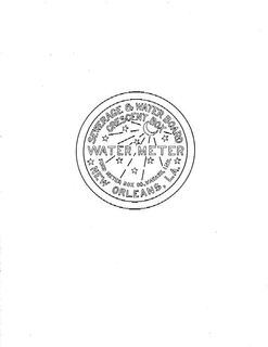 WATER METER SEWERAGE & WATER BOARD CRESCENT BOX NEW ORELANS, LA. FORD METER BOX CO., WABASH, IND. trademark