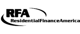 RFA RESIDENTIAL FINANCE AMERICA trademark