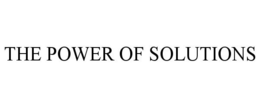 THE POWER OF SOLUTIONS trademark