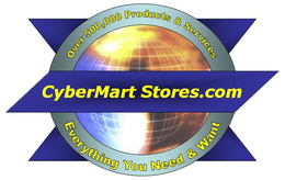 OVER 500,000 PRODUCTS & SERVICES CYBERMART STORES.COM EVERYTHING YOU NEED & WANT trademark