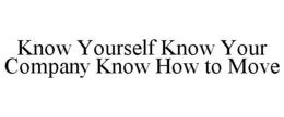KNOW YOURSELF KNOW YOUR COMPANY KNOW HOW TO MOVE trademark