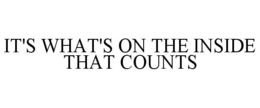 IT'S WHAT'S ON THE INSIDE THAT COUNTS trademark