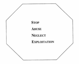 STOP ABUSE NEGLECT EXPLOITATION trademark