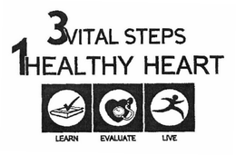 3 VITAL STEPS 1 HEALTHY HEART LEARN EVALUATE LIVE trademark