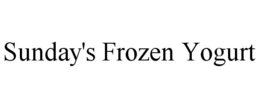SUNDAY'S FROZEN YOGURT trademark