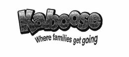 KABOOSE WHERE FAMILIES GET GOING trademark