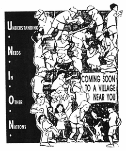 UNDERSTANDING NEEDS IN OTHER NATIONS COMING SOON TO A VILLAGE NEAR YOU trademark