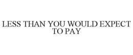 LESS THAN YOU WOULD EXPECT TO PAY trademark