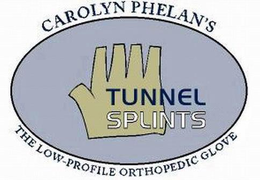 CAROLYN PHELAN'S TUNNEL SPLINTS THE LOW-PROFILE ORTHOPEDIC GLOVE trademark