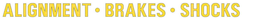 ALIGNMENT · BRAKES · SHOCKS trademark