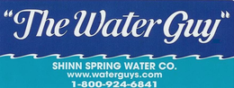 "THE WATER GUY" SHINN SPRING WATER CO. WWW.WATERGUYS.COM 1-800-924-6841 trademark