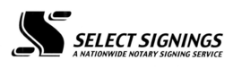 S SELECT SIGNINGS A NATIONWIDE NOTARY SIGNING SERVICE trademark