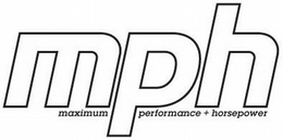 MPH MAXIMUM PERFORMANCE + HORSEPOWER trademark