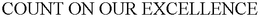 COUNT ON OUR EXCELLENCE trademark