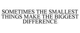 SOMETIMES THE SMALLEST THINGS MAKE THE BIGGEST DIFFERENCE trademark