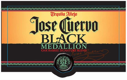 JOSE CUERVO BLACK MEDALLION OAK BARREL SIGNATURE BLEND TEQUILA ANEJO FABRICA LA ROJENA TEQUILA JOSE CUERVO trademark