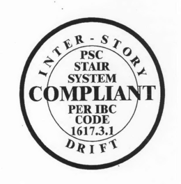 INTER-STORY DRIFT PSC STAIR SYSTEM COMPLIANT PER IBC CODE 1617.3.1 trademark