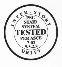 INTER-STORY DRIFT PSC STAIR SYSTEM TESTED PER ASCE 7-02 9.5.2.8 trademark
