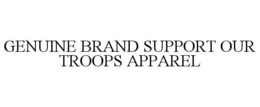GENUINE BRAND SUPPORT OUR TROOPS APPAREL trademark
